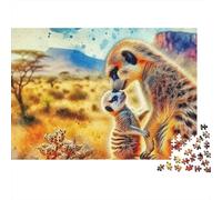 Puzzle di suricato,mammifero della savana del deserto,1000 pezzi,spesso e robusto,in cartone antipolvere,regalo di compleanno per adulti,famiglie e principianti,70x50cm/1000 pezzi