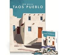 Puzzle di Taos Pueblo, Nuovo Messico, per ragazzi, 1000 pezzi, stimolante per la mente, ideale per il relax, con incastro preciso, perfetto come regalo per le vacanze (50x75cm)