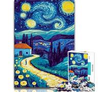 Puzzle di tarassaco sotto il cielo notturno per adulti e ragazzi, 1000 pezzi, giocattoli, giochi educativi, antistress, lista dei desideri con Babbo Natale, 38x52cm