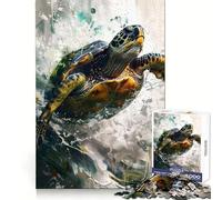 Puzzle di tartaruga marina ad acquerello da 1000 pezzi per ragazzi, ideale per sviluppare le capacità di ragionamento, un'oasi di serenità, con tagli precisi e un regalo premuroso (50x75cm)