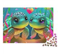 Puzzle di tartarughe marine,coppia di rettili marini,1000 pezzi,robusto cartone di alta qualità,incorniciabile,arte,viaggio,soggiorno per adulti,coppie,adolescenti,principianti,38x26cm/1000 pezzi