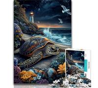 Puzzle di tartarughe marine per adolescenti, 1000 puzzle, per ammazzare il tempo durante le vacanze, ogni pezzo è unico, un gioco stimolante e divertente per tutta la famiglia, 38x26cm