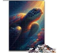 Puzzle di tartarughe marine per adolescenti, puzzle da 1000 pezzi, giochi educativi fai da te con poster abbinato e foglio di quiz per età 14+ (26x38cm)