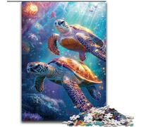 Puzzle di tartarughe sul fondale marino per adulti e adolescenti, giochi educativi, decorazioni per la casa, regali di compleanno, decorazioni murali (50x75cm)