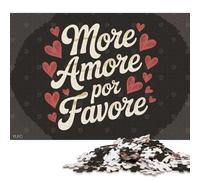 Puzzle di testo artistico "More Amore Por Favor" da 1000 pezzi per adulti, puzzle di carta, giochi educativi per bambini, 38x26 cm/1000 pezzi