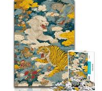 Puzzle di tigre antica per adolescenti, puzzle da 1000 pezzi per adolescenti, aiuta il cervello a esercitare i giocattoli avvincenti per coltivare la pazienza, un'opera d'arte 75x50cm