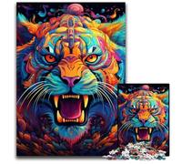Puzzle di tigre colorati da 1000 pezzi per adulti, in cartone, regalo perfetto per l'arredamento della casa e per il divertimento delle feste, 26X38CM/10,23x14,96 pollici.