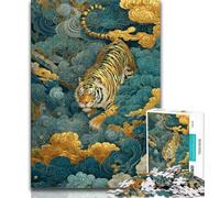 Puzzle di tigri antiche per adolescenti, aiutano il cervello a esercitare giocattoli avvincenti per coltivare la pazienza Un'opera d'arte 38x26cm