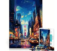 Puzzle di Times Square a New York per ragazzi, 1000 pezzi, per rafforzare la memoria, antistress, con bordi lisci, ideale come regalo di Natale 38x52cm