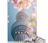 Puzzle di Tokyo Primavera e Sakura, puzzle rettangolare in carta dura, difficile, per bambini adulti, regalo di Natale unico, 1000 pezzi (38x26 cm)