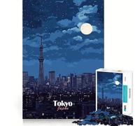 Puzzle di Tokyo Skyline Notte da 1000 pezzi per adulti, gioco di logica e relax, taglio preciso, regalo prezioso 50x75cm