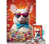 Puzzle di topi per adolescenti, puzzle da 1000 pezzi, antistress per trascorrere il tempo in casa, con poster abbinato e foglio di quiz (50x75cm)