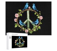 Puzzle di uccelli blu del segno della pace per adulti attività familiari giochi decorazione della casa puzzle 500 PCS