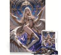 Puzzle di un angelo anime con aureola e ali per adolescenti, 1000 pezzi, stimolante per la mente, hobby rilassante, solido, con incastro, regalo premuroso (38x52cm)
