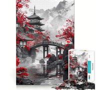 Puzzle di un antico tempio giapponese per ragazzi,1000 pezzi,gioco stimolante per la mente,pezzi ben tagliati e senza sbavature,facile da imparare,divertimento per tutta la famiglia (50x75cm)
