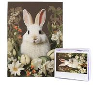 Puzzle di un bellissimo coniglio bianco, 500 pezzi, puzzle in legno personalizzato, arte moderna da parete, decorazione per la famiglia, foto puzzle per adulti (51,8 x 38,1 cm)