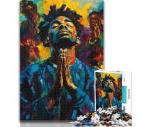 Puzzle di un uomo nero per adulti e ragazzi, 1000 pezzi, giochi educativi, decorazione per la casa, collezione di artisti, belle arti, 50x75cm