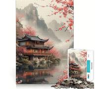 Puzzle di una casa giapponese immersa nella natura per ragazzi, 1000 pezzi Un gioco divertente e rilassante, un'opera d'arte da collezione (38x52cm)