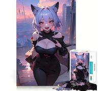 Puzzle di una città di ragazze anime per adolescenti,1000 pezzi,gioco che migliora le capacità cognitive,dimensioni uniformi,pezzi precisi,divertimento in famiglia,attività serale (50x75cm)