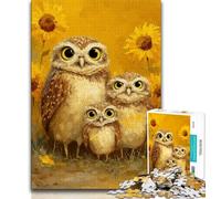Puzzle di una famiglia di gufi per adolescenti, puzzle da 1000 pezzi per adolescenti, aiuta il cervello a esercitare i giocattoli avvincenti per coltivare la pazienza, un'opera d'arte (38x26cm)