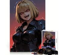 Puzzle di una ragazza anime arrabbiata per adolescenti, 1000 pezzi, esercizio mentale, distrazione leggera, taglio preciso, regalo di Natale (38x26cm)
