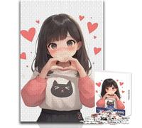 Puzzle di una ragazza anime carina per adolescenti, 1000 pezzi, apprendimento attraverso il gioco, regalo sentito per occasioni speciali, dimensioni 38x52cm
