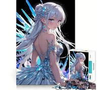 Puzzle di una ragazza anime con abito di cristallo per adolescenti,1000 pezzi,gioco di sviluppo mentale,dimensioni uniformi,pezzi precisi,divertimento in famiglia,attività serale (50x75cm)