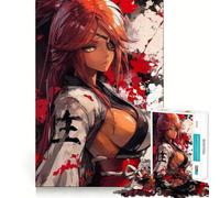 Puzzle di una ragazza anime con benda sull'occhio,1000 pezzi,gioco di costruzione che stimola la concentrazione,incastro perfetto,attività gratificante per le giornate di pioggia (38x26cm)