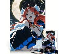 Puzzle di una ragazza anime con capelli rossi e zanne, 1000 pezzi, stimolante per la mente, rilassante, per una fuga dalla realtà, taglio di alta qualità, regalo per le vacanze (50x75cm)