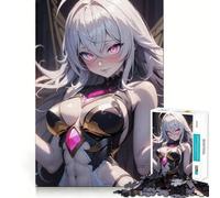 Puzzle di una ragazza anime con gli occhi rosa per adolescenti,1000 pezzi,gioco di memoria divertente,superficie liscia e senza sbavature,regalo di compleanno,rompicapo (38x26cm)
