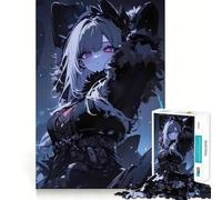 Puzzle di una ragazza anime con gli occhi rosa per adolescenti,1000 pezzi,gioco stimolante per la mente,montaggio sicuro e attività di condivisione per i propri cari (50x75cm)