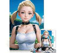 Puzzle di una ragazza anime con i capelli biondi,1000 pezzi,gioco di memoria,taglio di precisione,artigianato interattivo,sfida per la mente per la casa (50x75cm)