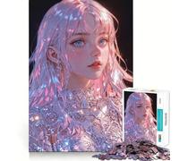 Puzzle di una ragazza anime con i capelli rosa,1000 pezzi,per adolescenti,gioco che migliora le capacità cognitive,pezzi di dimensioni uniformi e precisi,attività divertente per tutta la famiglia