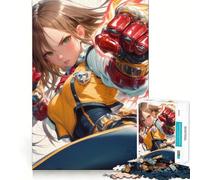 Puzzle di una ragazza anime con il pugno di fuoco per adolescenti,1000 pezzi,divertente gioco di memoria,superficie liscia e senza sbavature,regalo di compleanno,rompicapo (38x52cm)