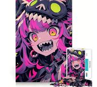 Puzzle di una ragazza anime con le zanne,1000 pezzi Allenamento mentale divertente,componenti robusti e ben definiti,svago avvincente per interni accoglienti (38x52cm)