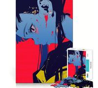 Puzzle di una ragazza anime con schizzi di sangue per adolescenti,1000 pezzi,gioco che migliora le capacità cognitive,pezzi di dimensioni uniformi e precisi,attività divertente per tutta la famiglia