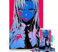 Puzzle di una ragazza anime con schizzi di sangue per adulti,1000 pezzi,gioco di memoria,montaggio sicuro e stabile,gioco significativo per costruire connessioni (38x26cm)