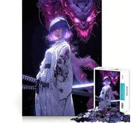 Puzzle di una ragazza anime con tatuaggio di drago per adolescenti,1000 pezzi,gioco di potenziamento mentale,dimensioni uniformi,pezzi precisi,divertimento in famiglia,attività serale (50x75cm)