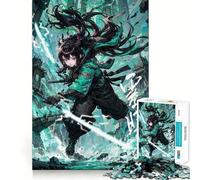 Puzzle di una ragazza anime cyberpunk ninja per adolescenti,1000 pezzi,gioco stimolante per la mente,montaggio sicuro e attività di gruppo per i propri cari (38x52cm)