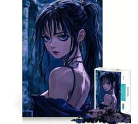 Puzzle di una ragazza anime dagli occhi azzurri per adolescenti,1000 pezzi,stimolante per la mente,divertente,con componenti robusti e ben definiti,un'attività di gruppo emozionante (38x52cm)