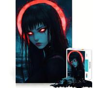 Puzzle di una ragazza anime dagli occhi rossi per adolescenti, 1000 pezzi, gioco intelligente antistress con bordi affilati, regalo di compleanno (50x75cm)