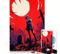 Puzzle di una ragazza anime in un cimitero per adolescenti,1000 pezzi,divertente gioco di memoria,superficie liscia e senza sbavature,regalo di compleanno,rompicapo (38x26cm)