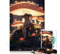 Puzzle di una ragazza anime nella foresta di funghi per adolescenti,1000 pezzi,divertente gioco di memoria,superficie liscia e senza sbavature,regalo di compleanno,rompicapo (50x75cm)
