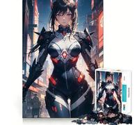 Puzzle di una ragazza cyberpunk anime per adulti,1000 pezzi,gioco di memoria per allenare la mente,taglio laser per un incastro perfetto, alleviare lo stress (38x26cm)