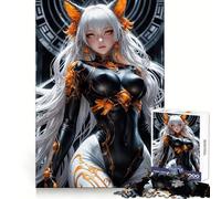 Puzzle di una ragazza volpe anime con dettagli dorati per adolescenti 1000 pezzi stimola la concentrazione mentale offre un momento di svago rilassante si adatta perfettamente ed è un regalo adorabile