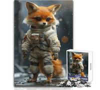 Puzzle di una simpatica volpe in tuta spaziale per adolescenti, 1000 pezzi Un'esperienza di apprendimento attraverso il gioco Un regalo sentito per occasioni speciali Dimensioni: 38x26cm