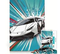 Puzzle di un'auto bianca da 1000 pezzi per ragazzi,gioco stimolante per la mente,montaggio sicuro e stabile,divertimento assicurato per tutta la famiglia (38x52cm)
