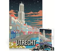 Puzzle di Utrecht Olanda Paesi Bassi con panorama notturno e skyline per adulti 1000 pezzi per stimolare l'abilità analitica un passatempo leggero con incastri precisi ideale come regalo