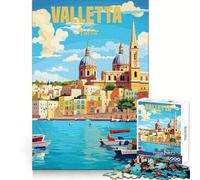 Puzzle di Valletta Malta per adulti, 1000 pezzi, esercizio mentale, piacevole svago, taglio preciso, regalo di compleanno (38x52cm)
