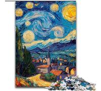 Puzzle di Van Gogh "Cielo notturno e campagna" per adolescenti, 1000 pezzi, antistress, per trascorrere il tempo libero a casa e per interagire con i genitori (dimensioni 26x38cm)